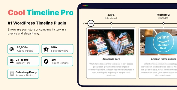 Cool Timeline Pro – Horizontal & Vertical Timeline Plugin For WordPress