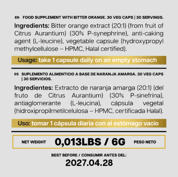 P-sinefrina Natural Beast 60mg - 30 cápsulas veganas