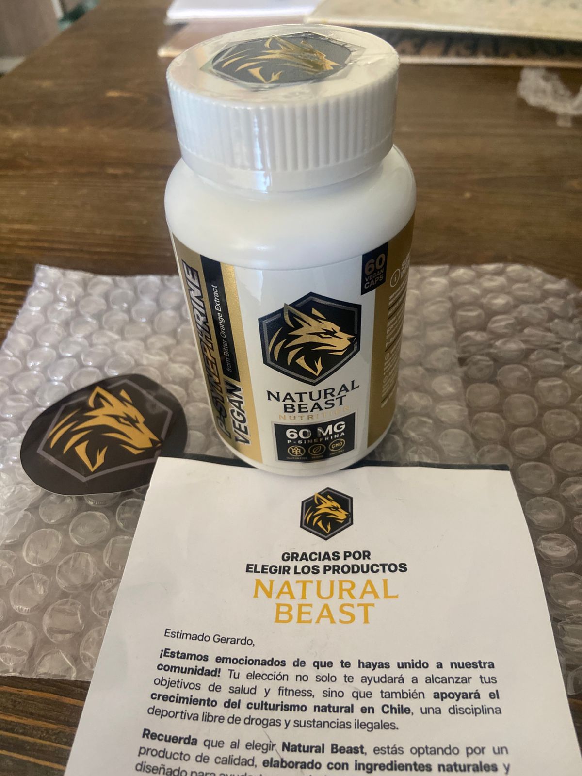 Foto del cliente con el producto