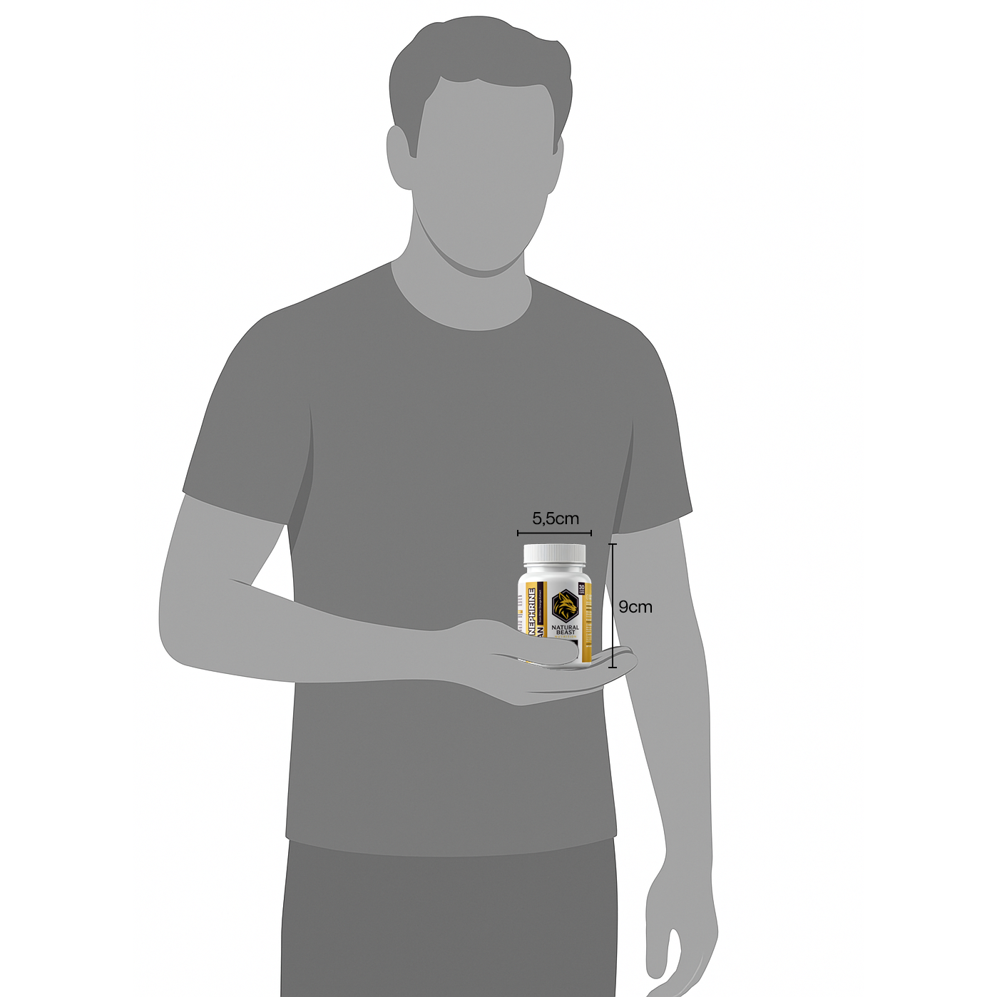 P-sinefrina Natural Beast 60mg - 30 cápsulas veganas