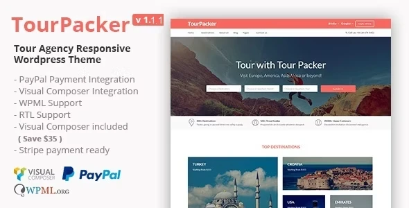 Tour Packer – Agency WordPress Theme